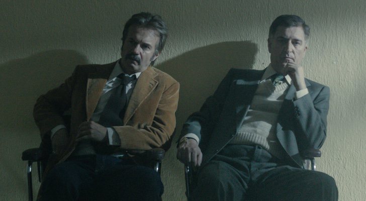 Tristán Ulloa (izquierda) en el rodaje de 'Fariña'