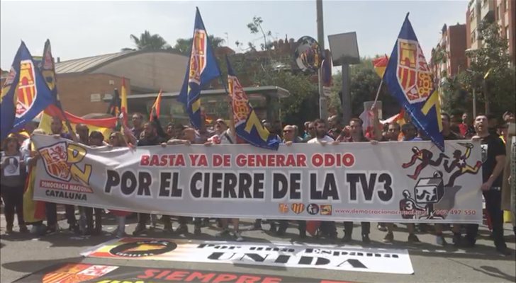 La manifestación ante TV3