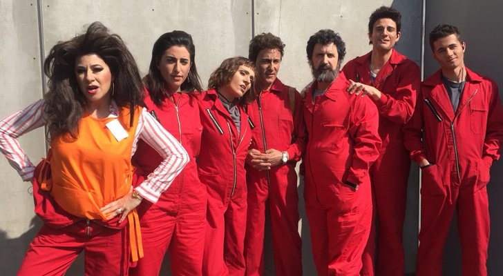 Los protagonistas de la parodia de 'La Casa de Papel', en 'Homo Zapping'