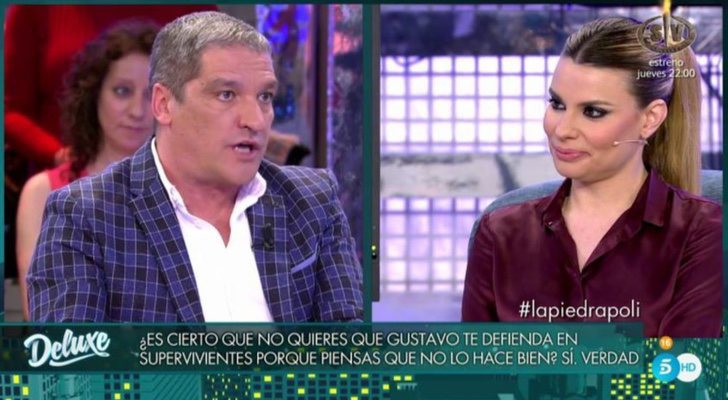 Gustavo González y María Lapiedra durante una entrevista en 'Sábado Deluxe'