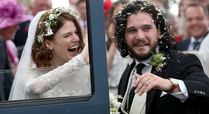 Kit Harington y Rose Leslie en su boda