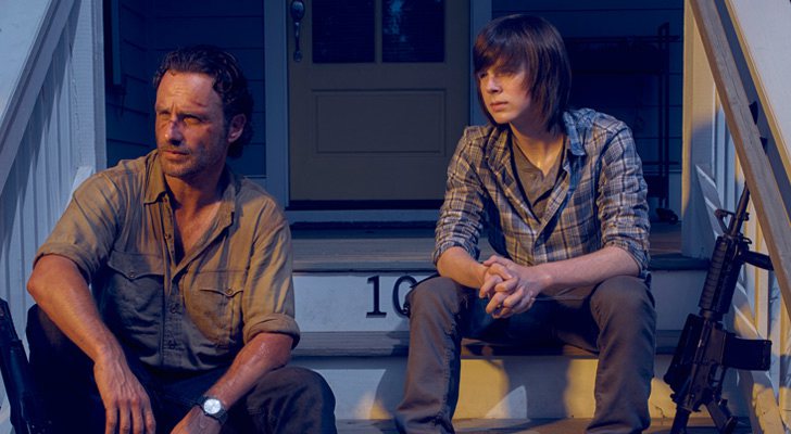 Rick y Carl Grimes en 'The Walking Dead'