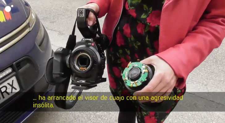 Así es como quedo la cámara durante la grabación de &#39;En el punto de mira&#39;