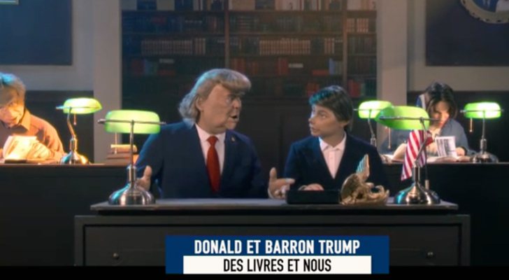 Donald Trump y Barron Trump en 'Los Guiñoles'