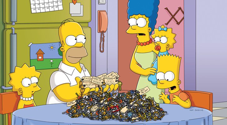 Lisa, Homer, Marge y Bart en una de las últimas temporadas de 'Los Simpson'