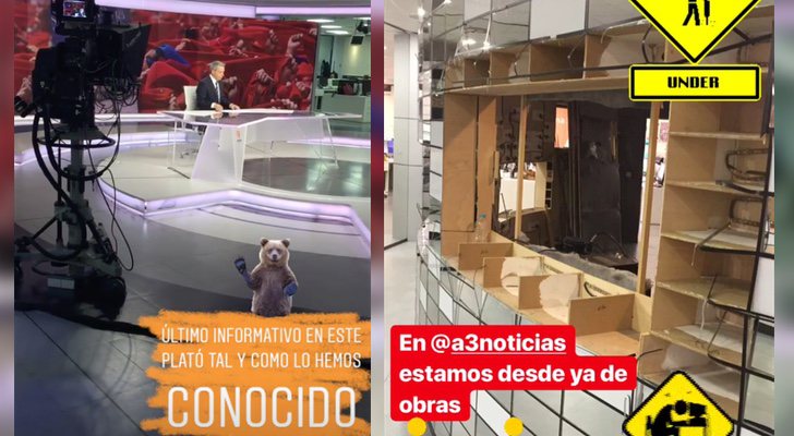 Fotografía de las obras y último informativos en el plató