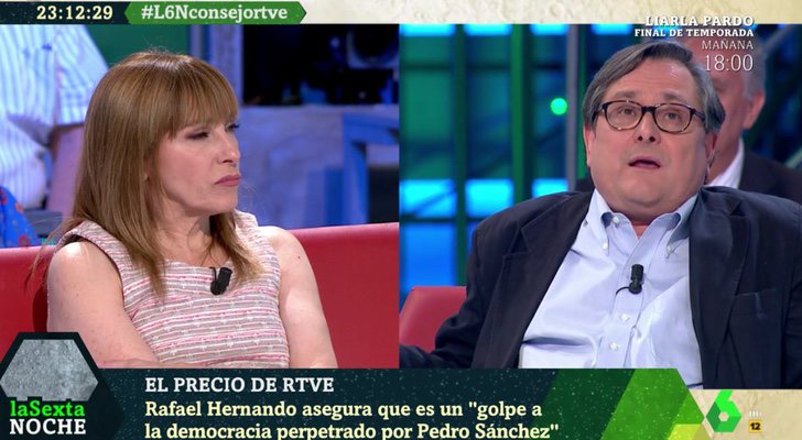 Angélica Rubio y Francisco Marhuenda en 'laSexta noche'