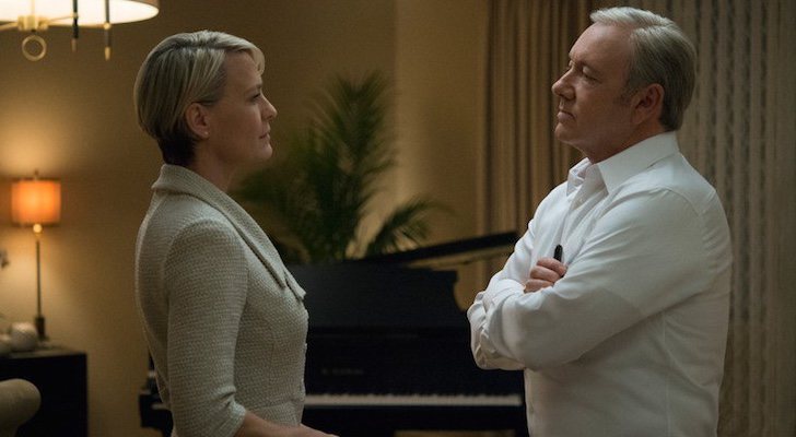 Claire Underwood frente a su marido Frank en 'House of Cards', encarnados por Robin Wright y Kevin Spacey