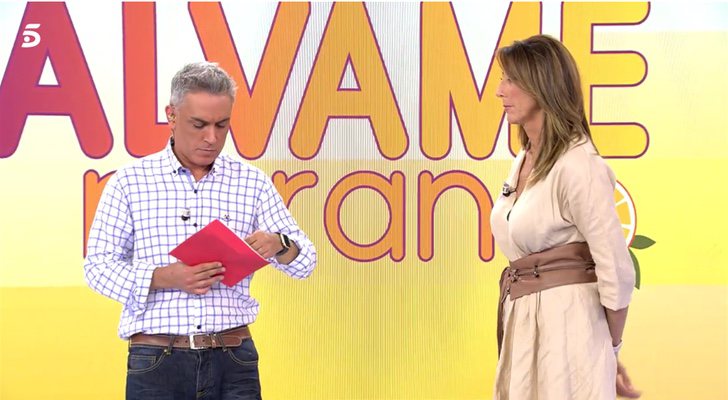 Kiko Hernández durante el programa 'Sálvame' junto a Paz Padilla