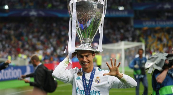 Cristiano Ronaldo celebrando la decimotercera Champions League del Real Madrid