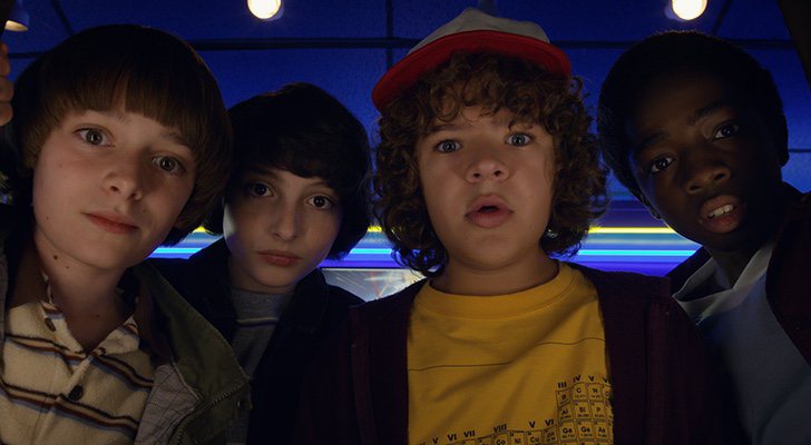 Will, Mike, Dustin y Lucas de Stranger Things