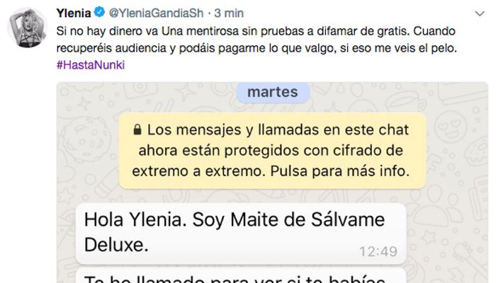 Los tweets de Ylenia Padilla contra 'Sábado Deluxe'
