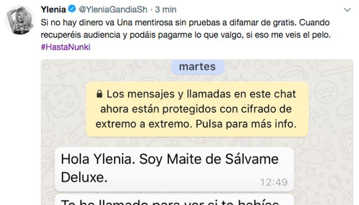 Los tweets de Ylenia Padilla contra 'Sábado Deluxe'