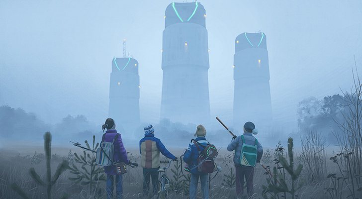 Una obra perteneciente a la serie "Tales from the Loop' de Simon Stalenhag