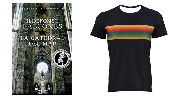 Libro de 'La catedral del mar' y camiseta de 'Doctor Who'