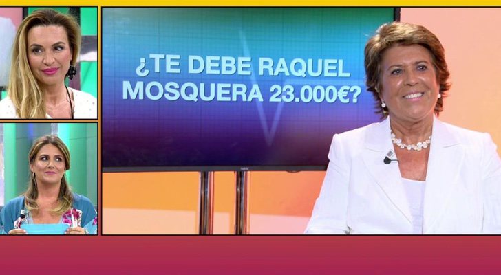 Ángela Beck, Carlota Corredera y Conchita, la poligrafista, en 'Sálvame'