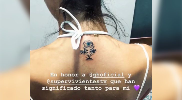 Sofía Suescun muestra su tatuaje en una historia de Instagram
