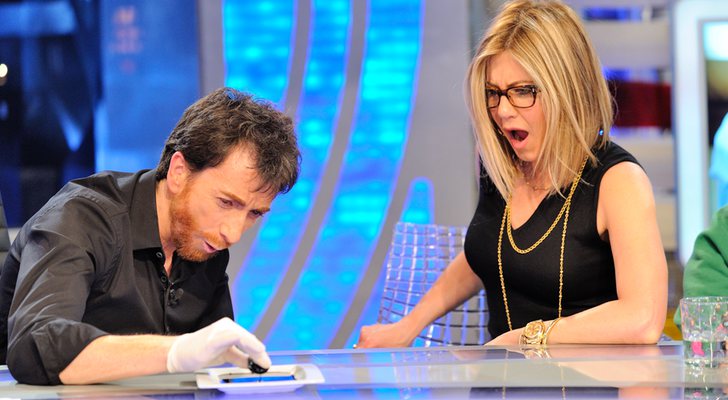 Jennifer Aniston y Pablo Motos en 'El Hormiguero'