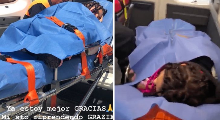 Elettra Lamborghini atendida por una ambulancia en México