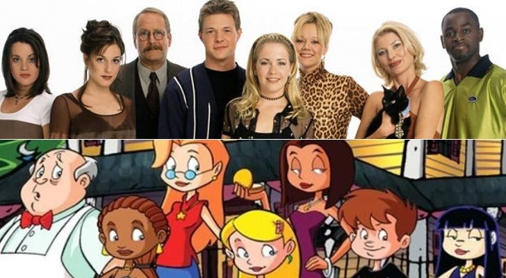 Arriba, &#39;Sabrina, cosas de brujas&#39; en acción real; abajo, la serie animada de 1999