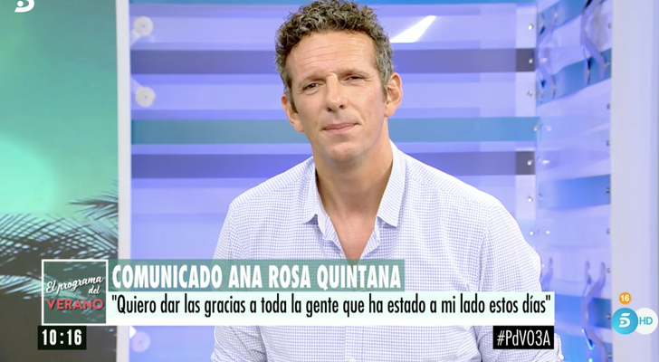 Joaquín Prat leyendo el comunicado en 'El programa del verano'