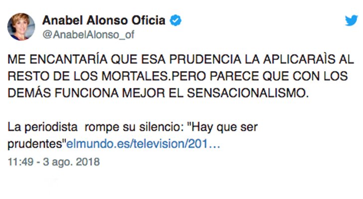 El contundente tweet de Anabel Alonso