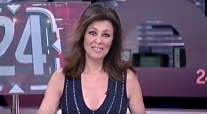 La presentadora pillada en directo