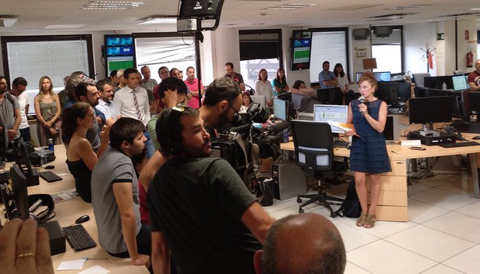 Begoña Alegría y su equipo