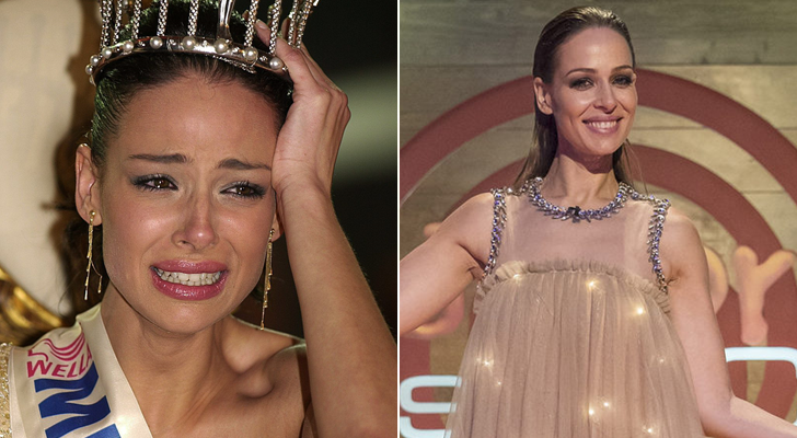 Eva González gana Miss España (izq.) y en la actualidad (der.)