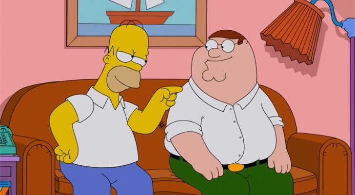 Homer Simpson y Peter Griffin en el crossover de 'Los Simpson' y 'Padre de Familia'