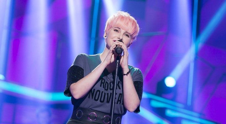 Marina durante la actuación con la que fue expulsada