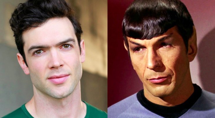 Ethan Peck y Leonard Nimoy como Spock