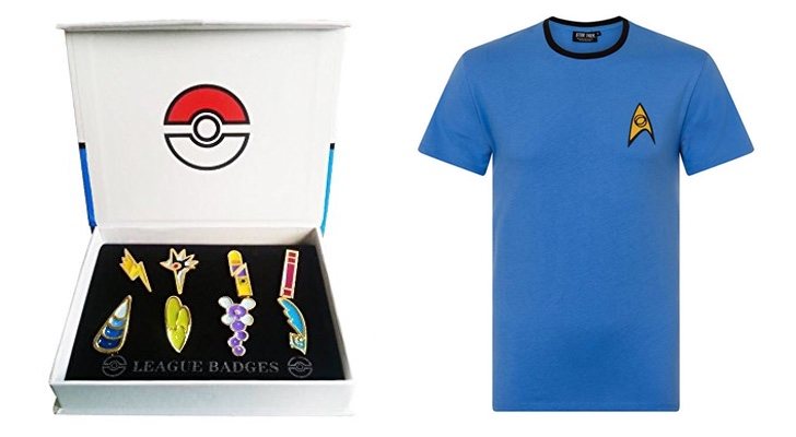 Medallas de gimnasio de 'Pokemón' y camiseta de 'Star Trek'
