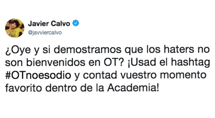Mensaje de Javier Calvo en redes sociales