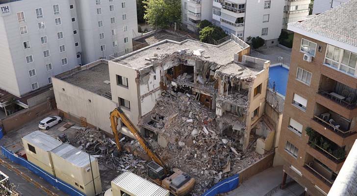 Escombros del chalet del Paseo de la Habana