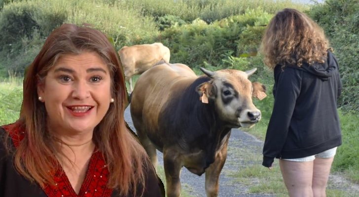 Lucía Etxebarría y su foto con un "toro"