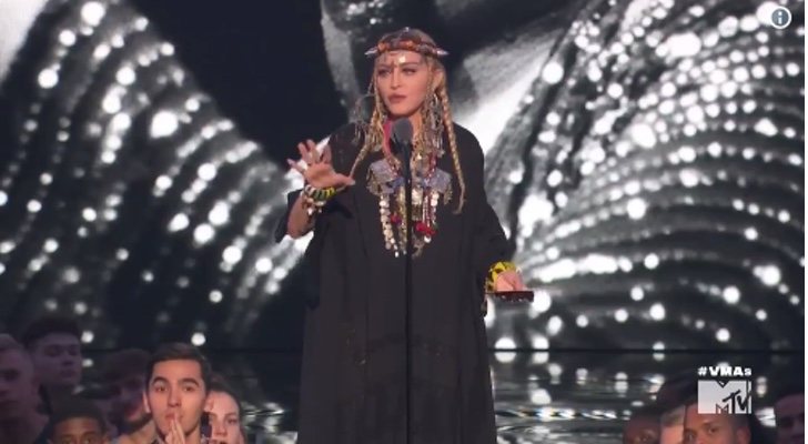 Madonna durante su discurso en los VMA's 2018