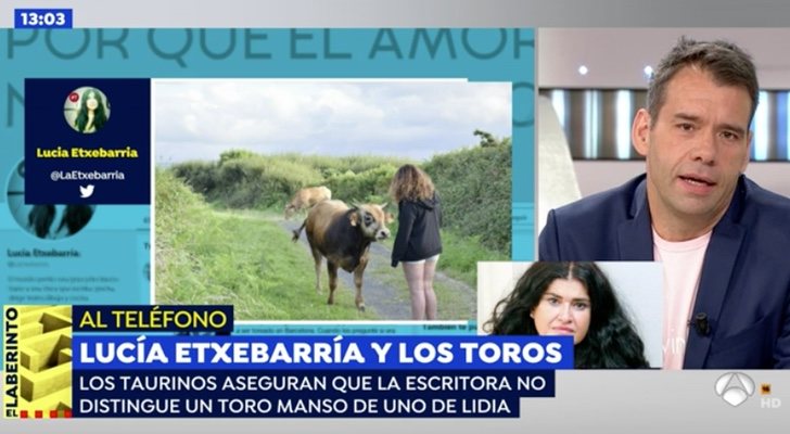 Rubén Amón durante la conexión con Lucía Etxebarría en &#39;Espejo público&#39;