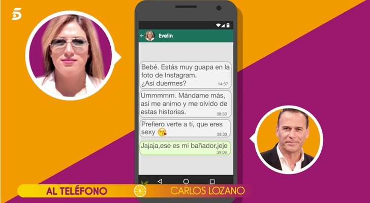 Los mensajes entre Carlos Lozano y Evelyn
