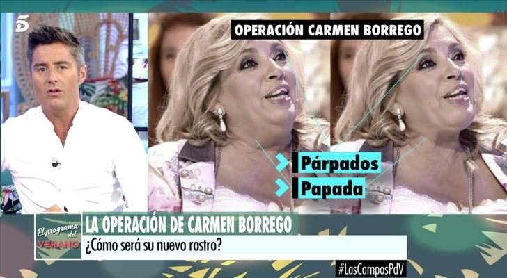 Pepe del Real con los grafismos de Carmen Borrego, en 'Las Campos'