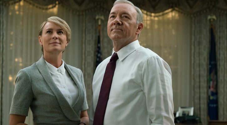 Robin Wright y Kevin Spacey en un fotograma de 'House of Cards'