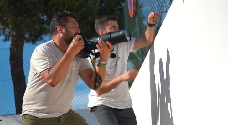 Sergio capturando las fotografías de Cristiano Ronaldo