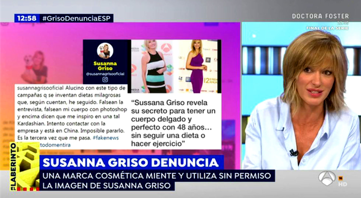 Susanna Griso denuncia a una marca de productos adelgazantes en 'Espejo Público'