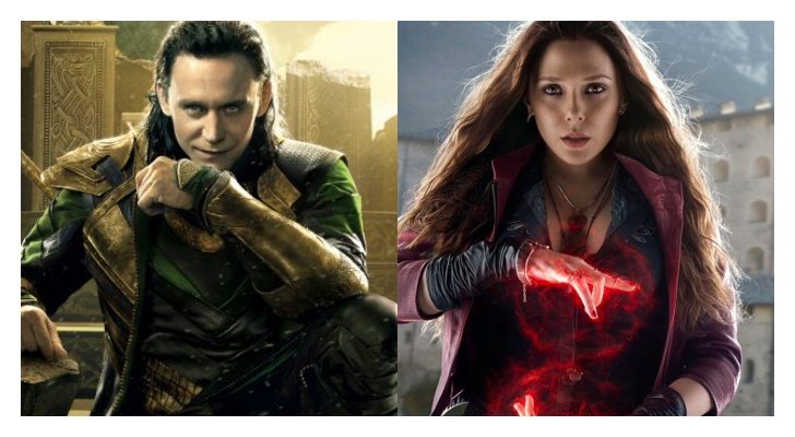 Tom Hiddleston como Loki y Elizabeth Olsen como la Bruja Escarlata