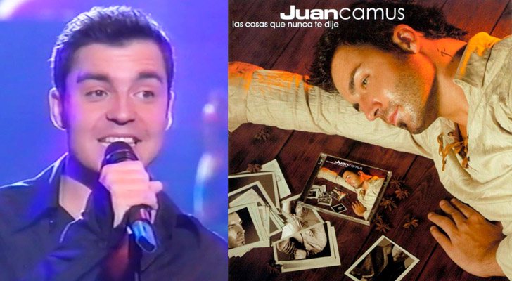 A la izquierda, Juan Camus en &#39;OT 1&#39;. A la derecha, la portada de &quot;Las cosas que nunca te dije&quot;, su primer disco