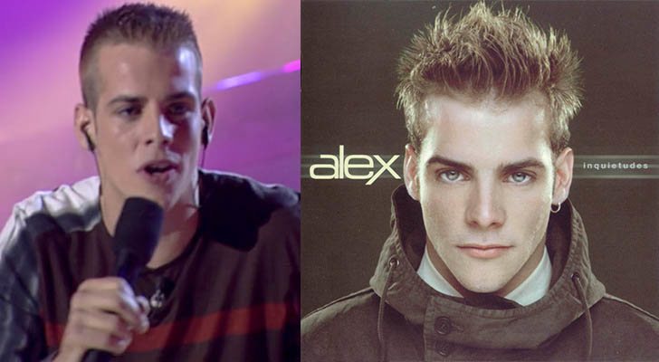 A la izquierda, Àlex en &#39;Operación Triunfo&#39;. A la derecha, la portada de &quot;Inquietudes&quot;, su primer disco