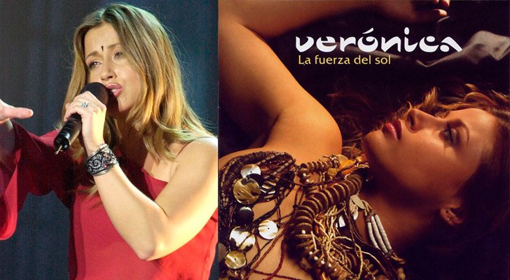 A la izquierda, Verónica Romero en 'Operación Triunfo'. A la derecha, la portada de "La fuerza del sol", su primer disco