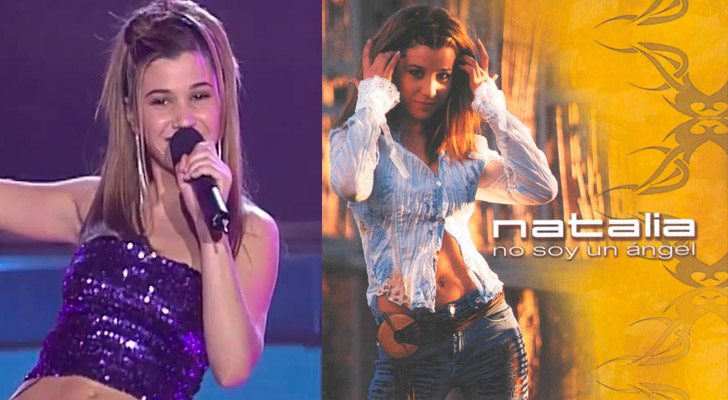 A la izquierda, Natalia en &#39;Operación Triunfo&#39;. A la derecha, la portada de &quot;No soy un ángel&quot;, su primer disco