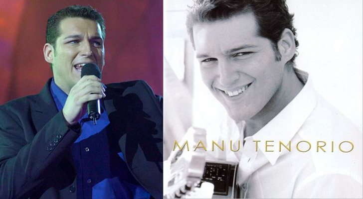 A la izquierda, Manu Tenorio en 'Operación Triunfo'. A la derecha, la portada de "Manu Tenorio", su primer disco