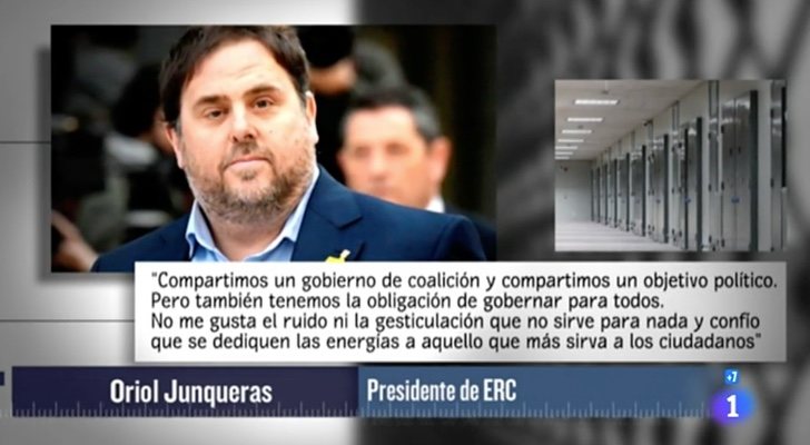 Emisión de la entrevista a Oriol Junqueras en 'Informe semanal'